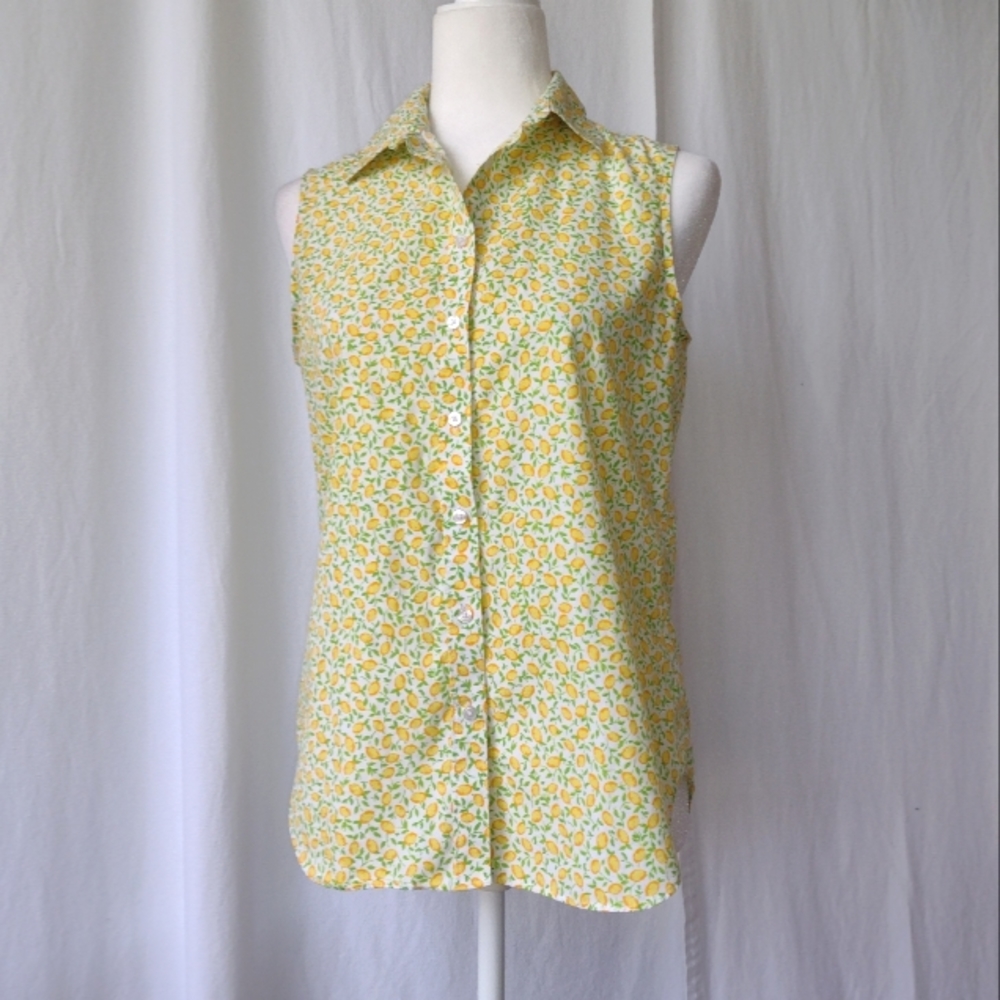 Land's End Sleeveless Button Down Top